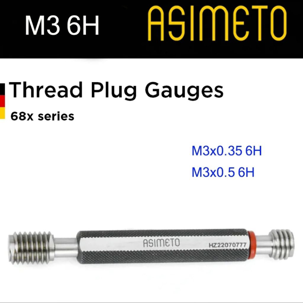 Asimeto Thread plug gauge สกรูปลั๊กเกจ M3x0.35, M3x0.5 6H