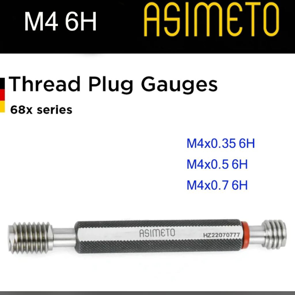 Asimeto Thread plug gauge สกรูปลั๊กเกจ M4x0.35, M4x0.5, M4x0.7 6H