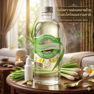 4004/450ml.น้ำมันนวดตัว หัตถศิลป์ ใช้งานง่าย กลิ่นหอมของ น้ำมันนวดตัว
