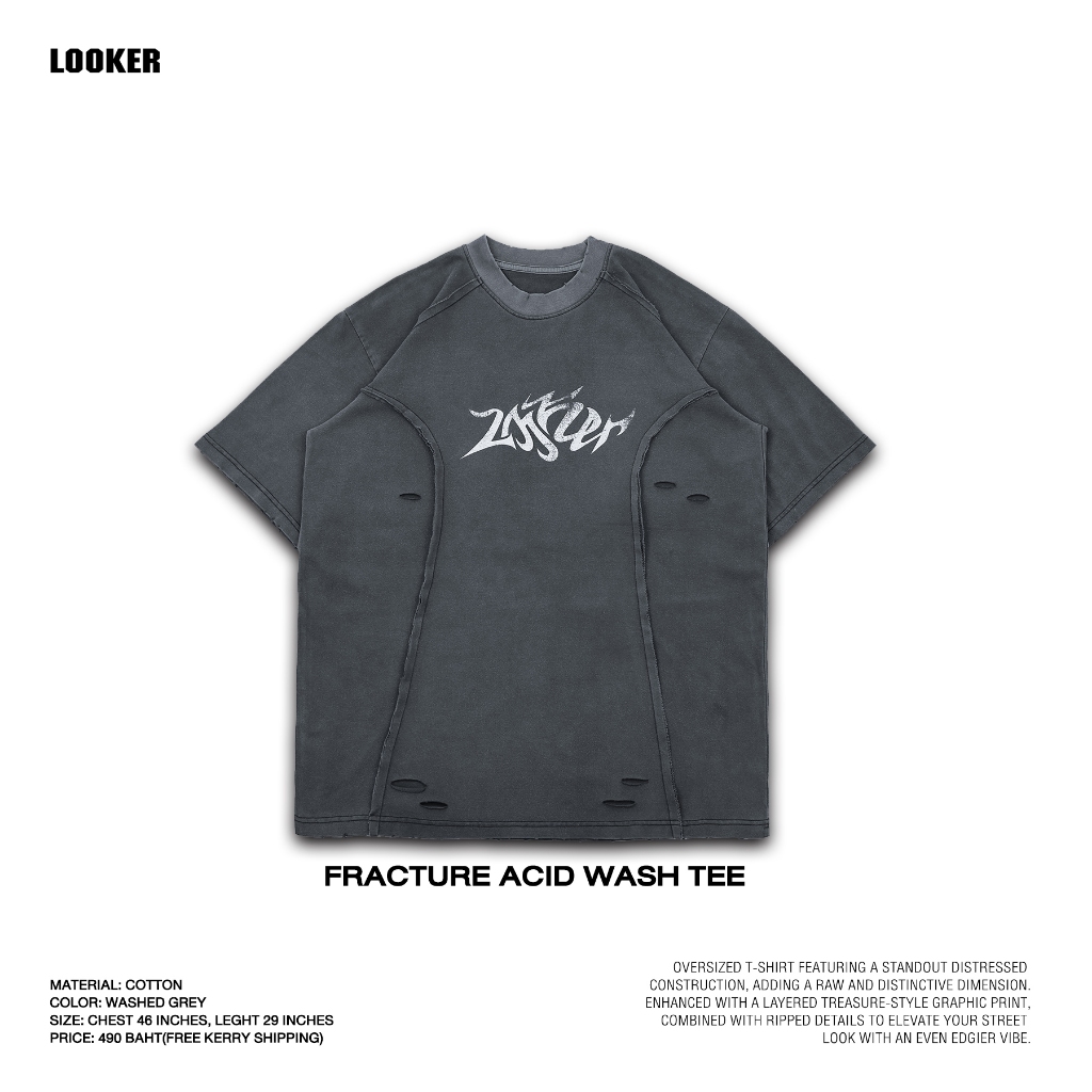 เสื้อยืด LOOKER – FRACTURE ACID WASH TEE (แฟรคเจอร์)