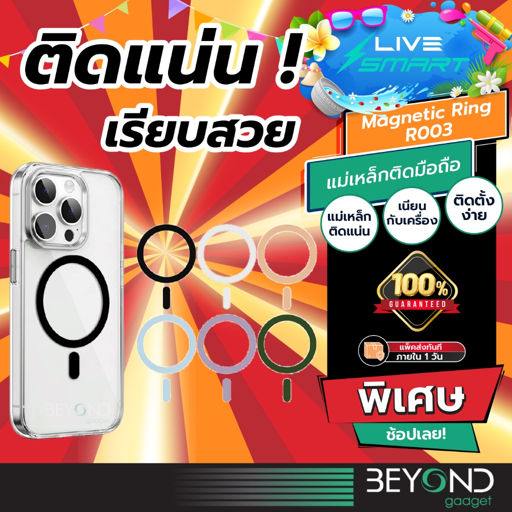 ส่งด่วนจากไทย ดูดแรง 2X❗️ แผ่นแม่เหล็ก ติดหลังมือถือ LiveSmart Magnetic Plate R003 แผ่นเหล็กติดมือถือ