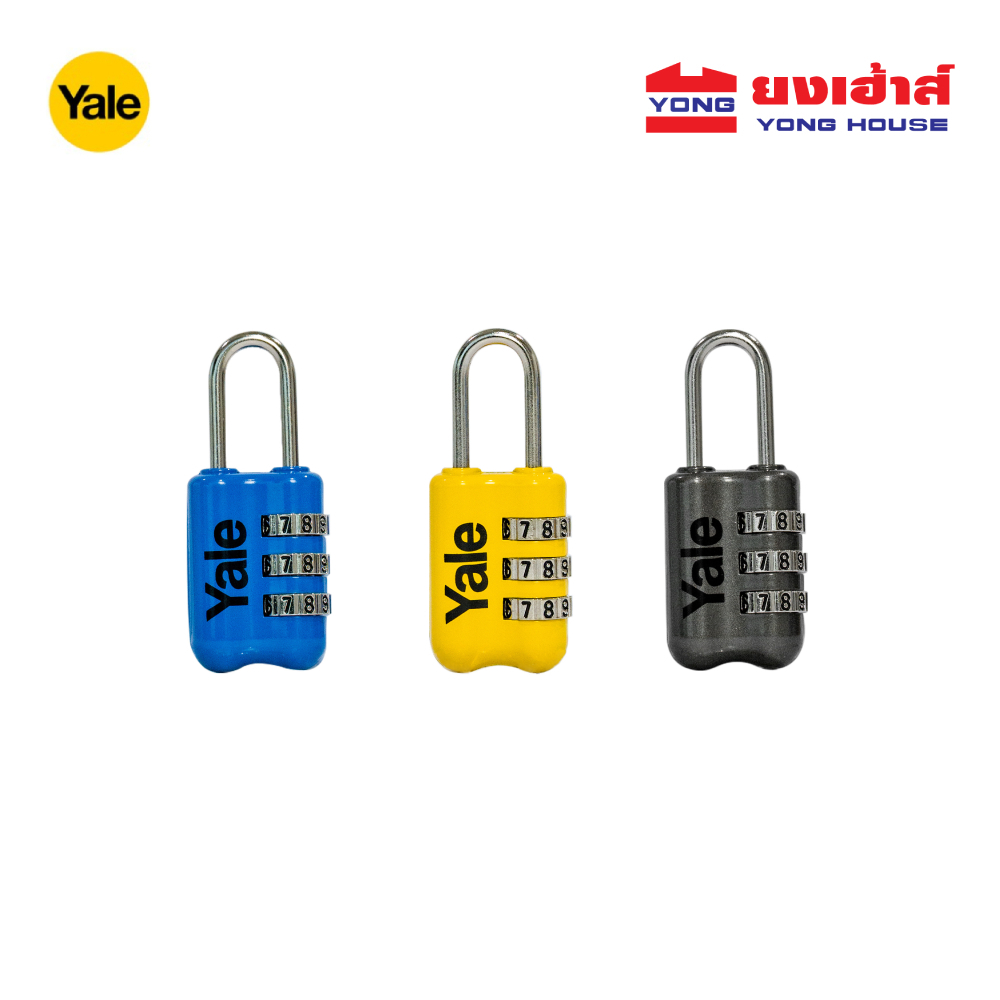 YALE ตัวล็อคสำหรับการเดินทาง 23มม YP2/23/128/1B สีน้ำเงิน YP2/23/128/1G สีเทา YP2/23/128/1Y สีเหลือง