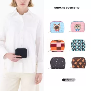 Lesportsac Square Cosmetic Small Bag กระเป๋าใบเล็กเครื่องสำอาง Style 6701