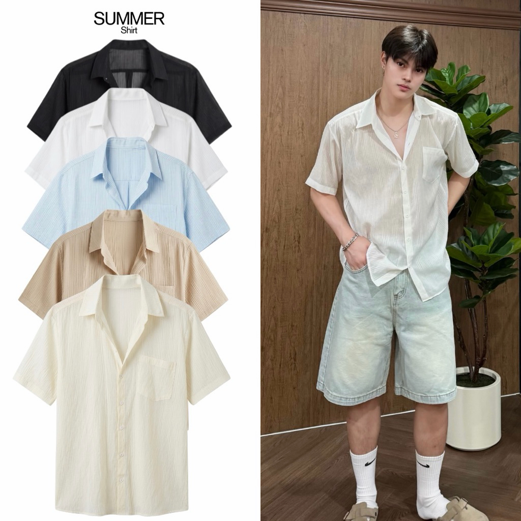 ‼️ เปิดขายสินค้าใหม่ 🍻Summer Shirt (ลายใหญ่) เสื้อเชิ้ต ทรงสวย เนื้อผ้าใส่สบาย เหมาะกับลุคซัมเมอร์