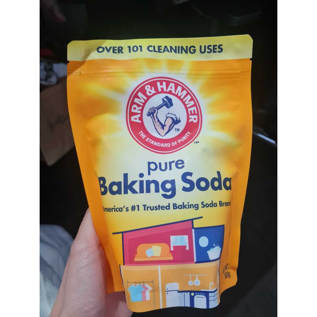 Arm & Hammer BANKING SODA  AHBS POUCH 500G เบกกิ้งโซดาแท้ 100% สามารถใช้ได้ทั้งงานครัว งานซัก ทำความ
