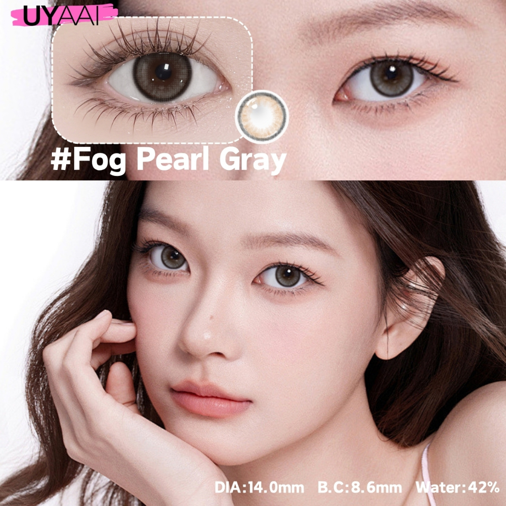 UYAAI X Freshlady คอนแทคเลนส์สี Pearl Natral Brown,Grey คู่คอนแทคเลนส์สี 30days