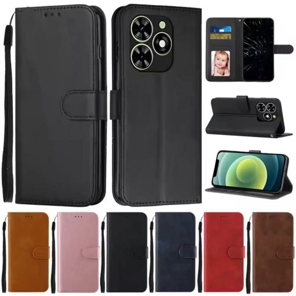 เคสแบบพับได้สำหรับ Infinix Smart8 Hot40i / Spark GO 2024 เคสกระเป๋าหนัง ใส่บัตร ป้องกันโทรศัพท์ แม่เหล็กล็อค