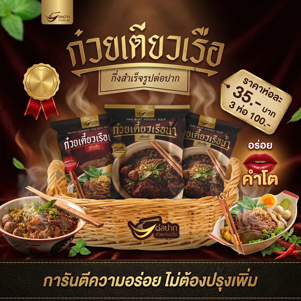 🔥 3ห่อ115.-🥇ก๋วยเตี๋ยวเรือต่อปาก สูตรเด็ดเจ้าดังเมืองพัทยา อร่อยเหมือนนั่งกินที่ร้าน เข้มข้นไม่ต้องปรุงเพิ่ม