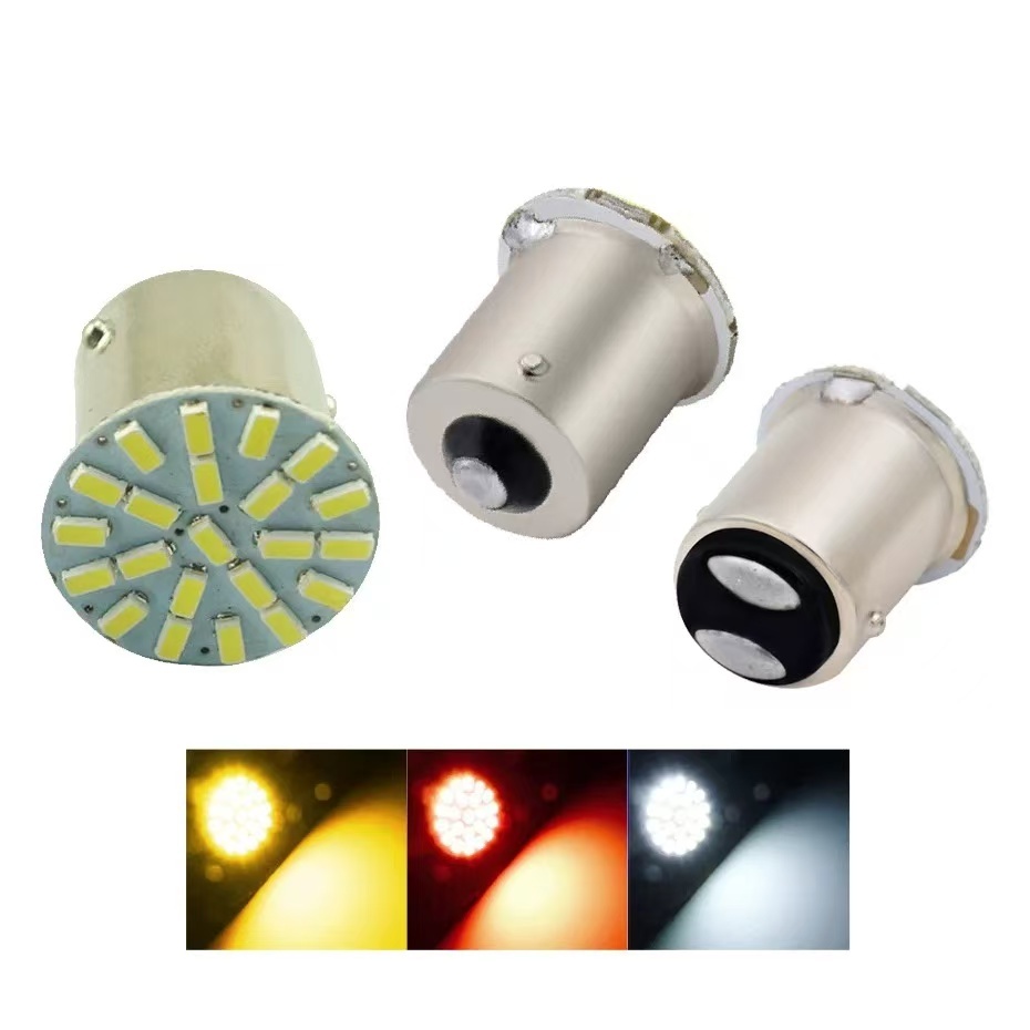 หลอดไฟรถยนต์ LED แบบ SMD หัวตัด ใช้สำหรับไฟเลี้ยว ไฟเบรค หรือไฟถอยหลังรถยนต์ มีหลายสี ราคา 1 คู่