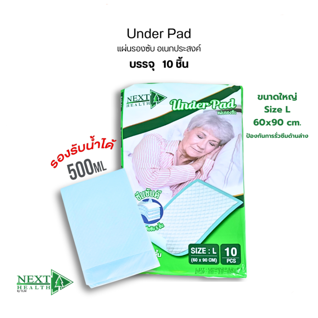 แผ่นรองซับ Next Health Under Pad (1 แพ็ค10 แผ่น)