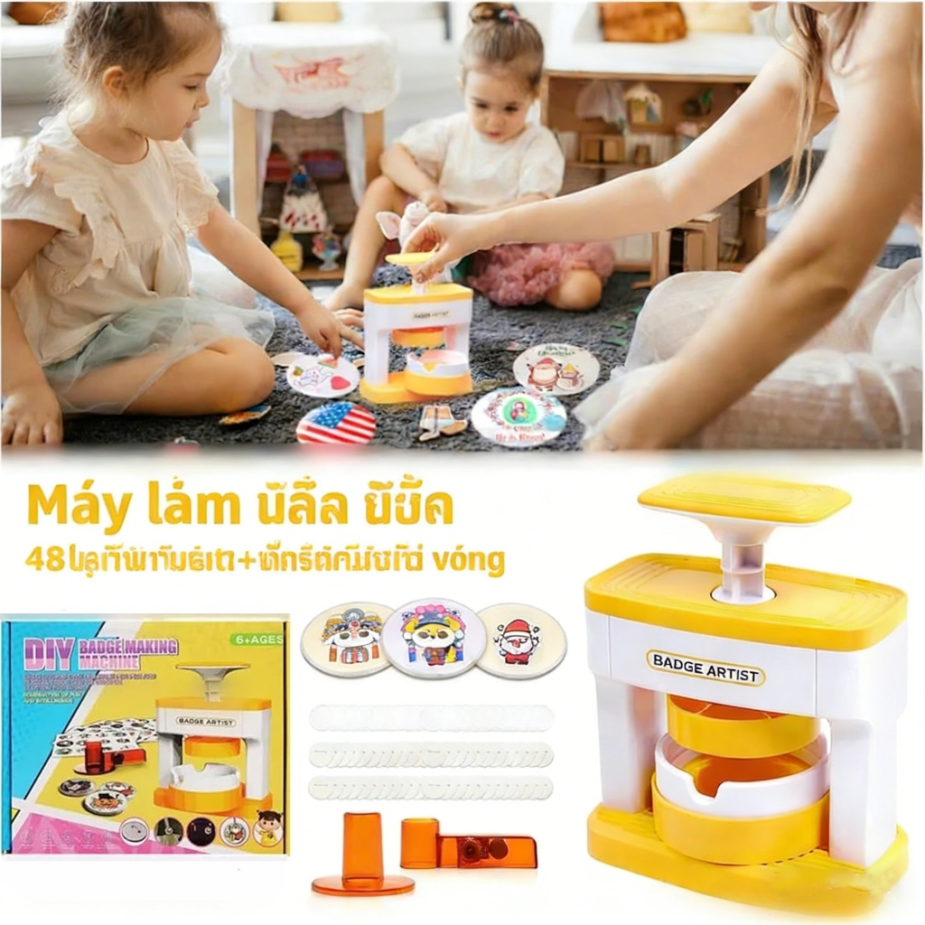 ที่นิยมมากที่สุด พร้อมส่ง เครื่องทําป้ายปุ่มกด ขนาด 55 มม. แบบพกพา Badge Maker Machine 55mm DIY Button Pin Maker