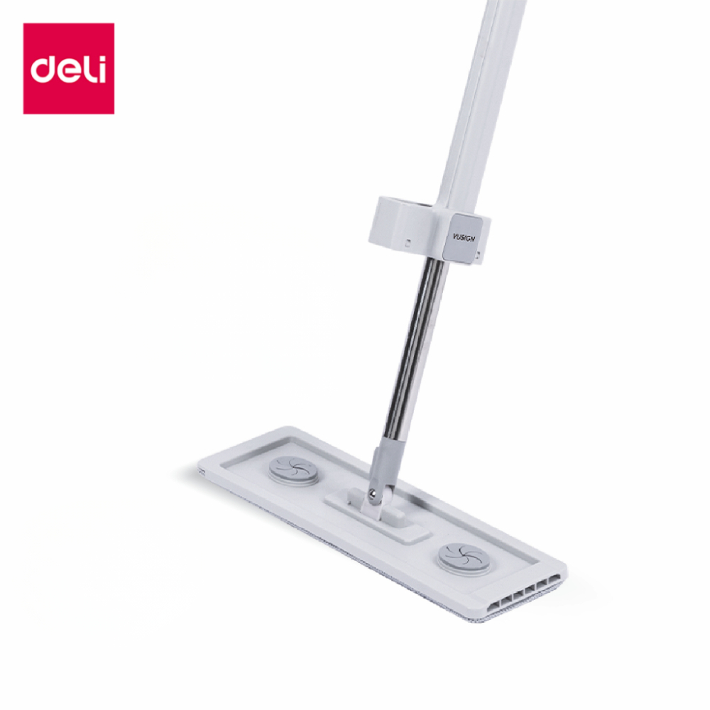 [แถมฟรี] Deli ไม้ถูพื้น 36 CM 2in1 ไม้ม็อบ มีที่รีดในตัว หมุนหัวได้ 360° พับเก็บได้ Flat mop