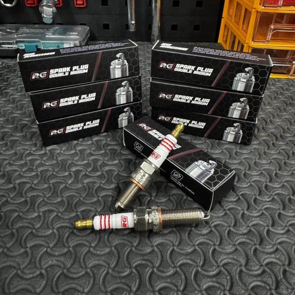 หัวเทียนแต่งRG DOUBLE IRIDIUM จ่ายไฟแรง นิ่ง เสถียร ใส่เวฟ125 Lead Giorno Pcx Forza350 Xmax