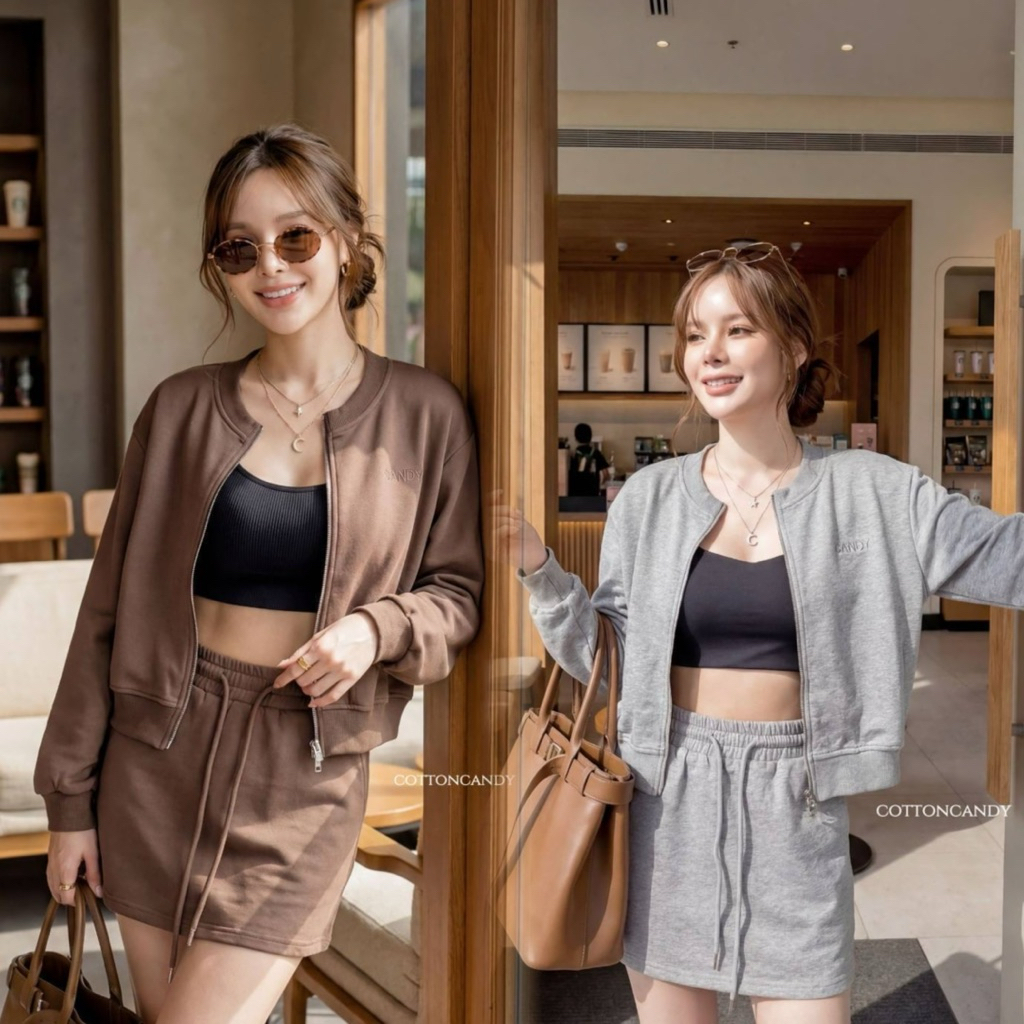 #Cotton Candy🍭เซตเสื้อแจ็คเก็ต กป. New.Mamee korea.set