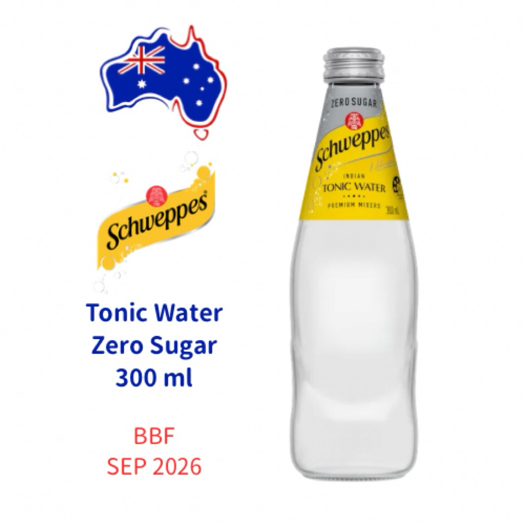 Tonic Water Zero Sugar Schweppes Australia 300 ml (BBF SEP 2026)