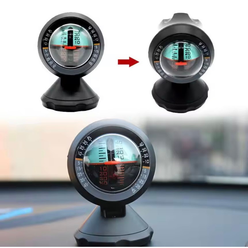 รถกลางแจ้ง Inclinometer Slope Meter แบบพกพาความแม่นยําสูงเข็มทิศอัตโนมัติวัดเข็มทิศรถติดตั้ง Slope Meter