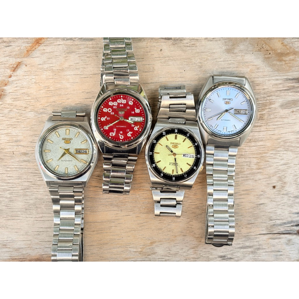 นาฬิกา ไซโก้  แท้มือสองออโต้ Automatic seiko5 7009,7S26 หลังทึบ หลังใส