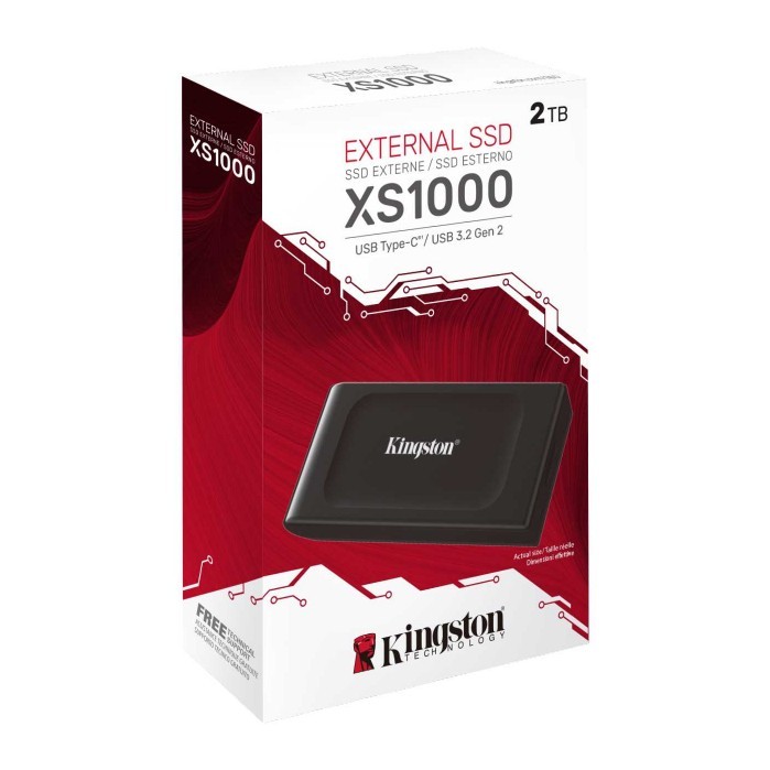 2TB PORTABLE SSD (เอสเอสดีพกพา) KINGSTON XS1000 (BLACK) (SXS1000/2000G)