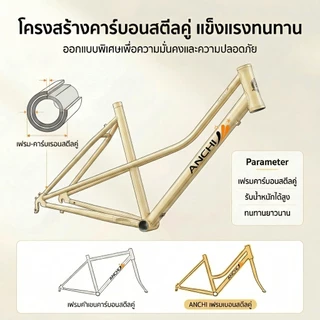[รับประกัน 5ปี] ANCHI จักรยาน 24/26 นิ้ว จักรยานแม่บ้าน จักรยานผู้ใหญ่ มีตะกร้าเบาะหลัง โครงเหล็ก แข็งแรง ใช้งานประจำวัน