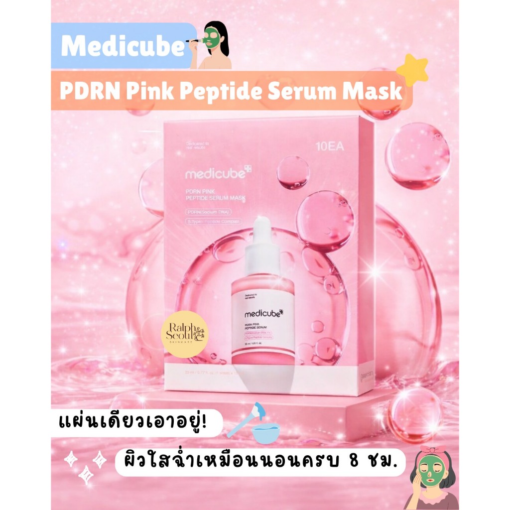 สินค้าพร้อมส่ง Medicube PDRN Pink Peptide Serum Mask ( 6 แผ่น )