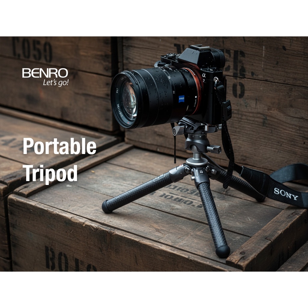 ขาตั้งกล้องแบบพกพา Benro SC05K พร้อมหัวบอล Carbon Fiber Tabletop Tripod