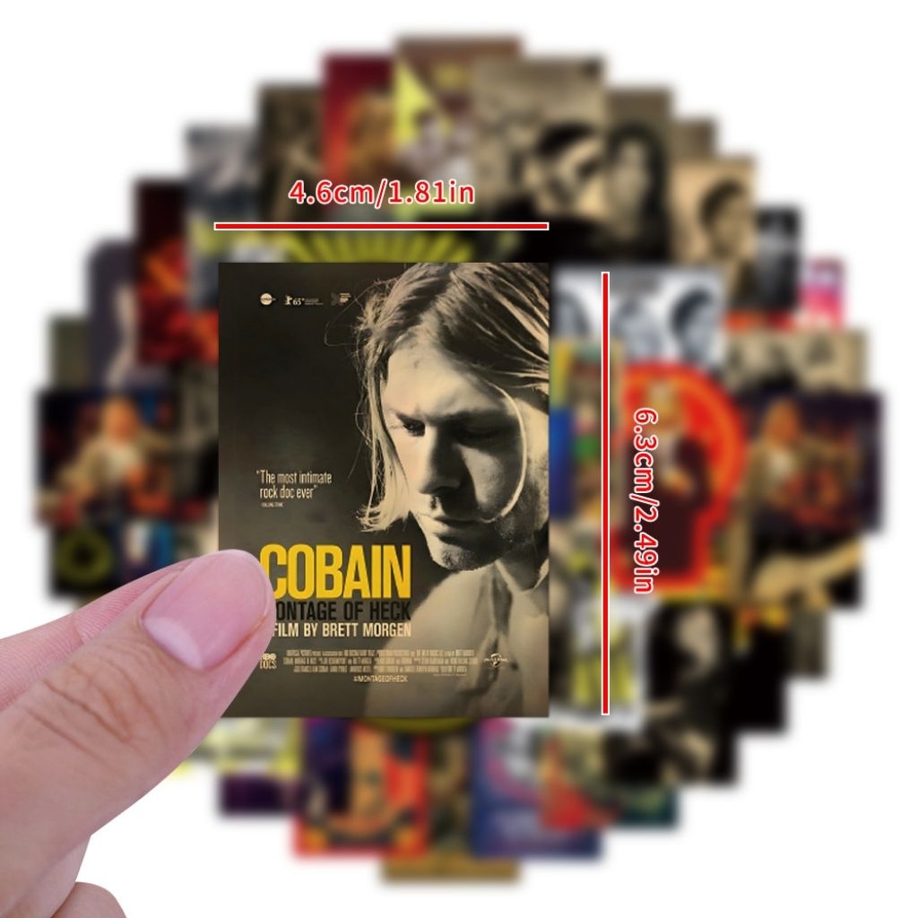 สติ๊กเกอร์ Nirvana Kurt Cobain เนอวานา กราฟฟิตี้ กันน้ำ วงร็อค (แพ็ค 50 ชิ้น)