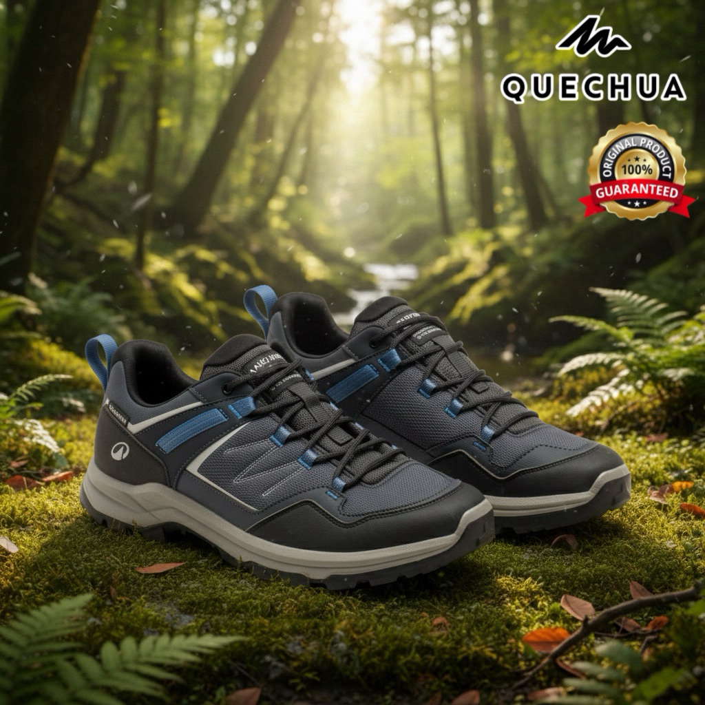 รองเท้าเดินป่ากันน้ำสำหรับผู้ชาย “มีไซส์ 40-46“ รุ่น MH100 (สีน้ำเงิน) QUECHUA