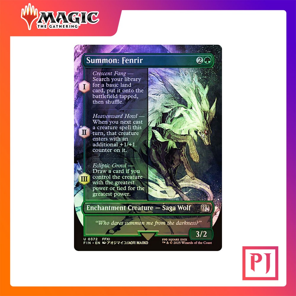 [MTG] Summon: Fenrir (Borderless) [FIN] [GREEN] [UNCOM] [FOIL] [ENG] (การ์ดเมจิค / Magic the Gathering)