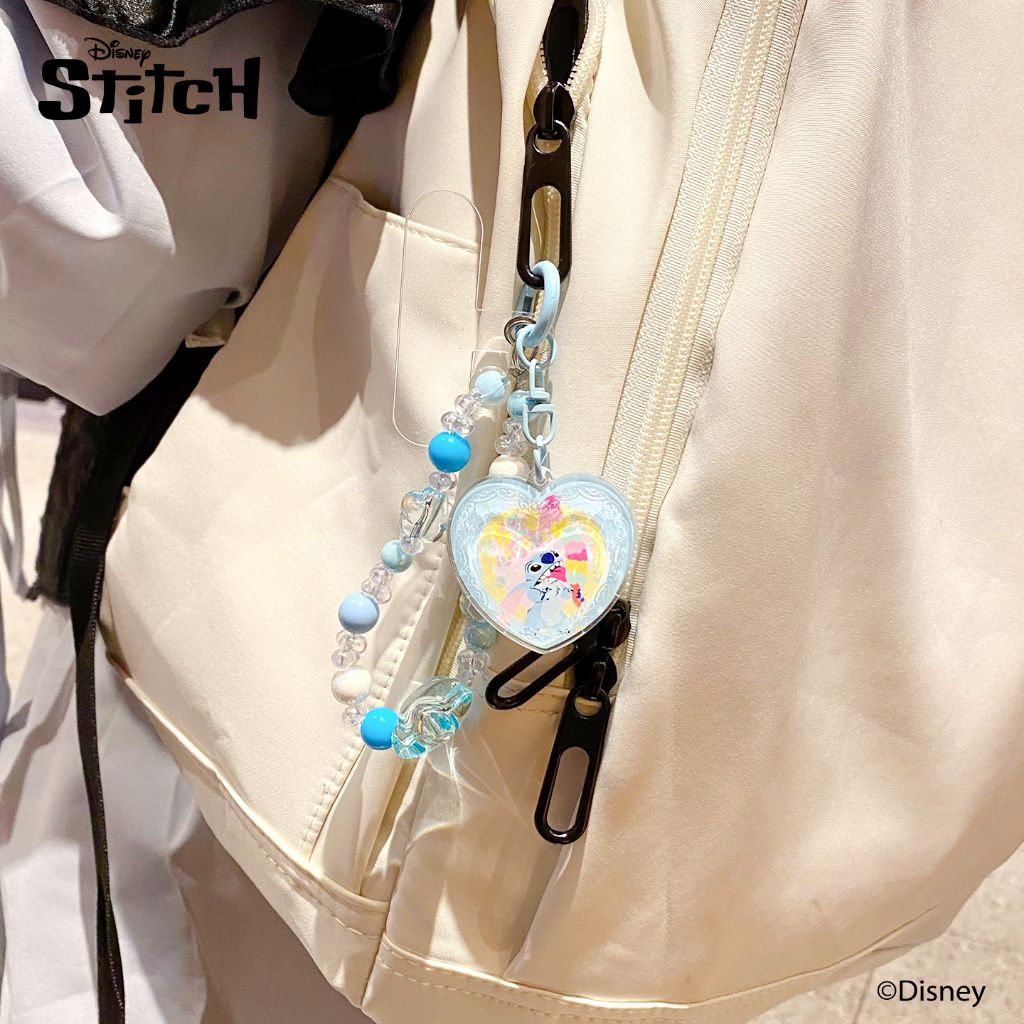 (ลิขสิทธิ์แท้) สายห้อยมือถือ พวงกุญแจลูกปัด Stitch & Angel หัวใจอะคริลิคใส จี้ห้อยกระเป๋านักเรียน ของขวัญวันเกิด ราคา ถูกที่สุด ดีลบีเคเค แกลเลอรีภาพที่ 4