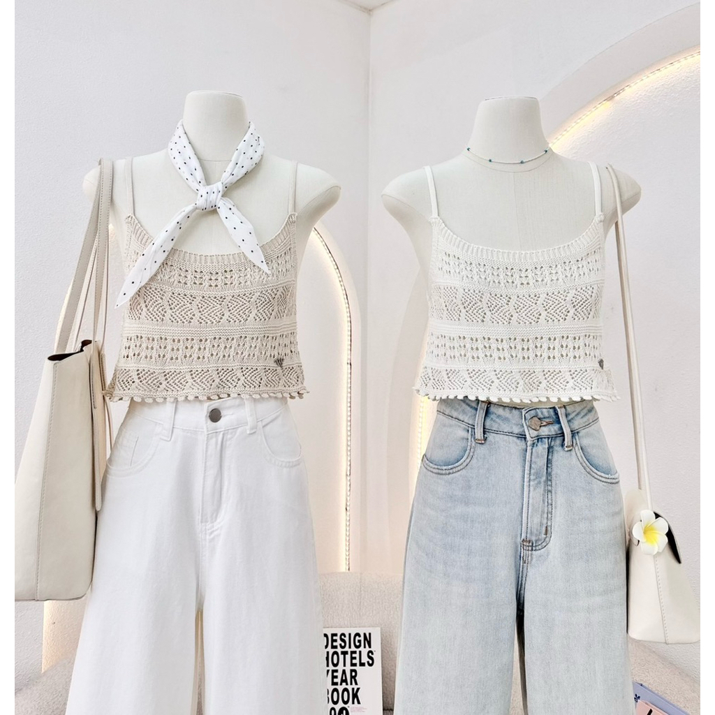 WA YA เสื้อสายเดี่ยวผ้าถัก