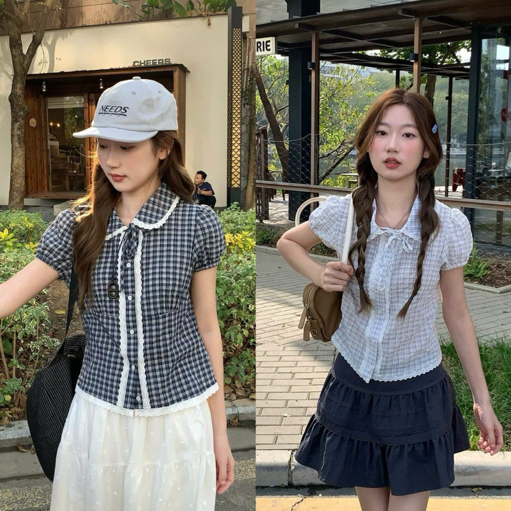 Somedays | Kana Top เสื้อคอบัวกระดุมหน้า ดีเทลแต่งลูกไม้หวานๆ