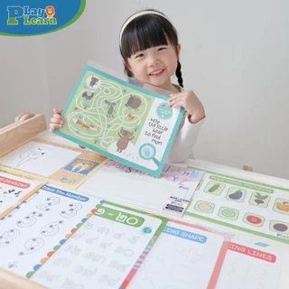 Play Plearn Kid กระดาษฝึกเขียน ขนาด A4 Wipe & Clean A4 เหมาะสำหรับเด็ก 2 ขวบขึ้นไป