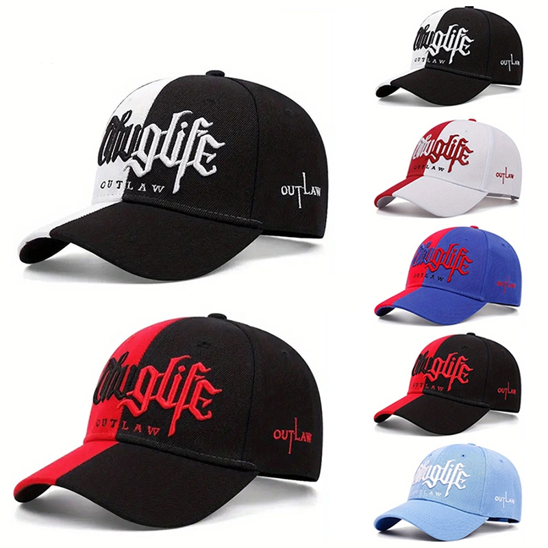 หมวกเบสบอล Thuglife ปักลายตัวอักษร แฟชั่น สไตล์เกาหลี หมวกสำหรับกิจกรรมนอกประตู สําหรับผู้หญิง และผู้ชาย สามารถปรับได้