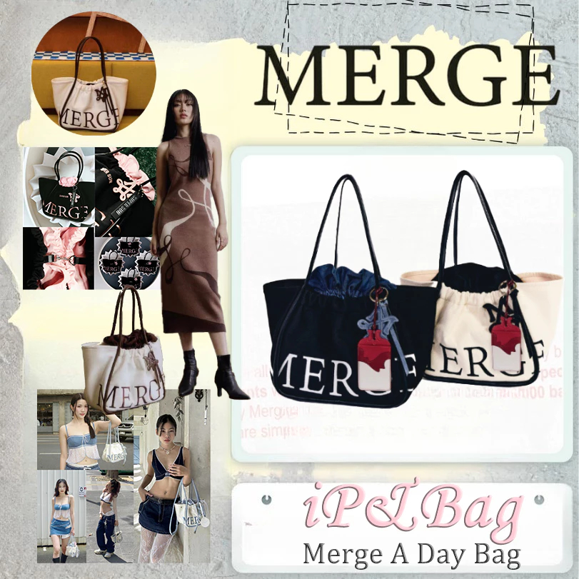 【จัดส่งแบรนด์】MERGE A DAY BAG Medium Merge กระเป๋า official ส่งต่อ กระเป๋าTote merge กระเป๋าโท