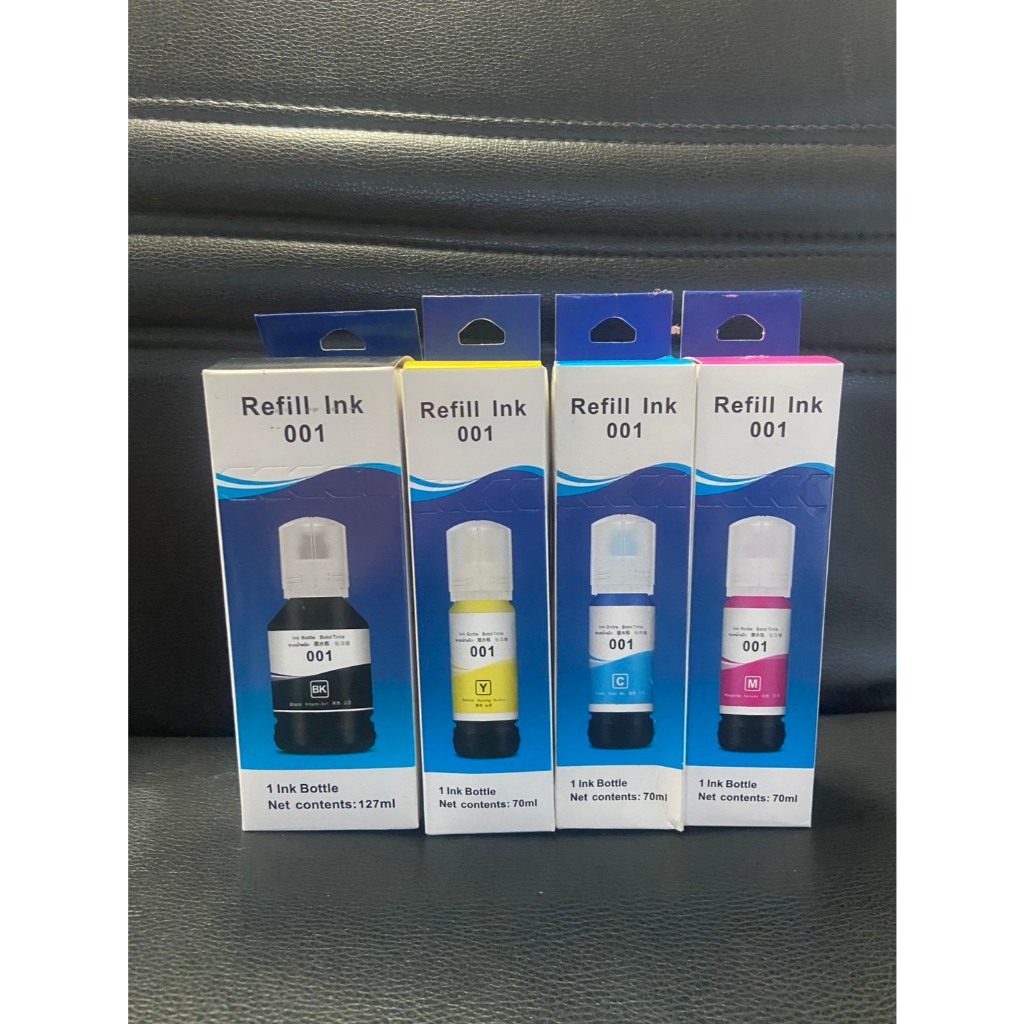 Epson 001 หมึกเติม พรีเมี่ยม เทียบเท่า Bk C M Y Nobox