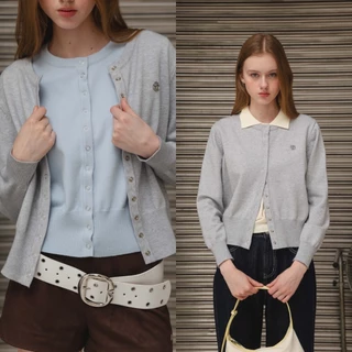 CHUUCHOP - Gummy Cardigan คาดิแกนแขนยาว แต่งกระดุมยาว(C8365)