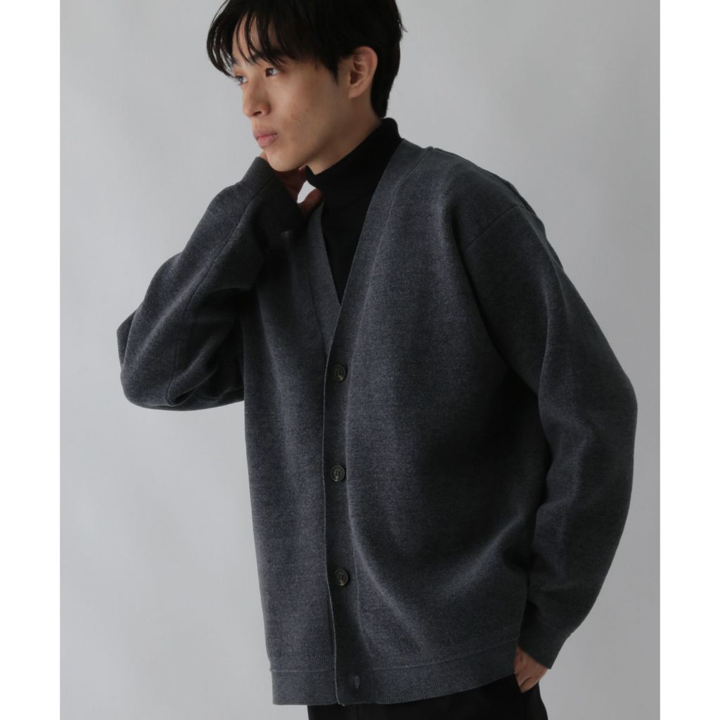 GLOBAL WORK คาร์ดิแกนผู้ชาย คอวี เนื้อผ้านุ่มฟู Soft Rich Mole Cardigan