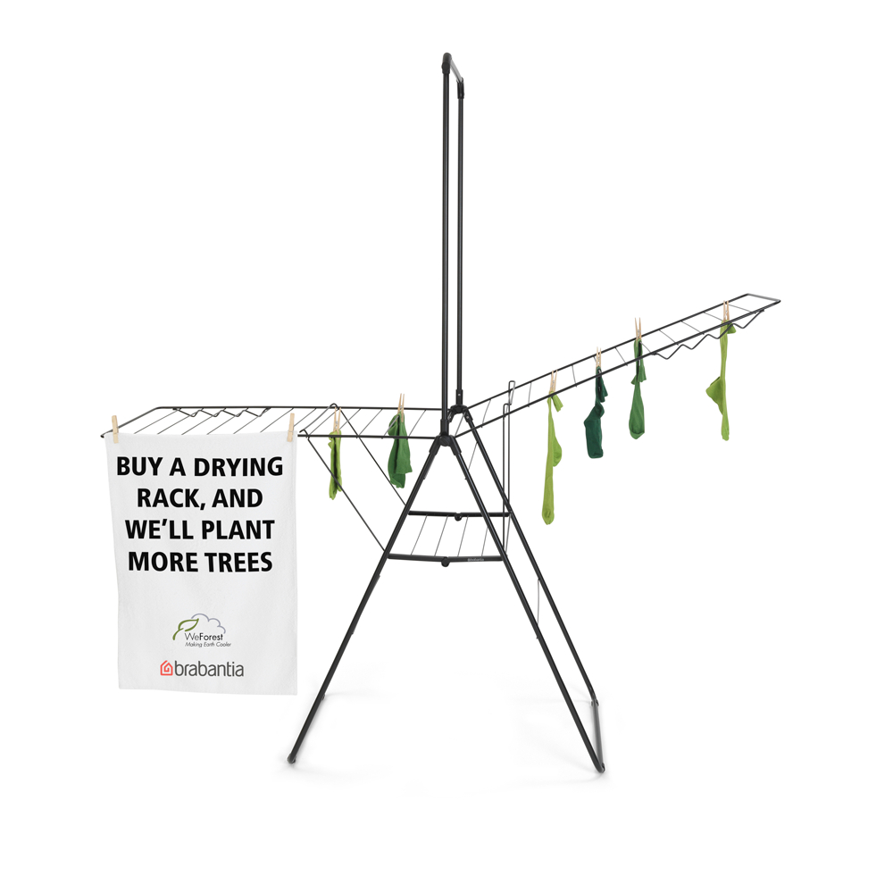 Brabantia HangOn Drying Rack 25m with Rod ราวตากผ้าอเนกประสงค์ พร้อมราวแขวน แข็งแรง ประหยัดพื้นที่