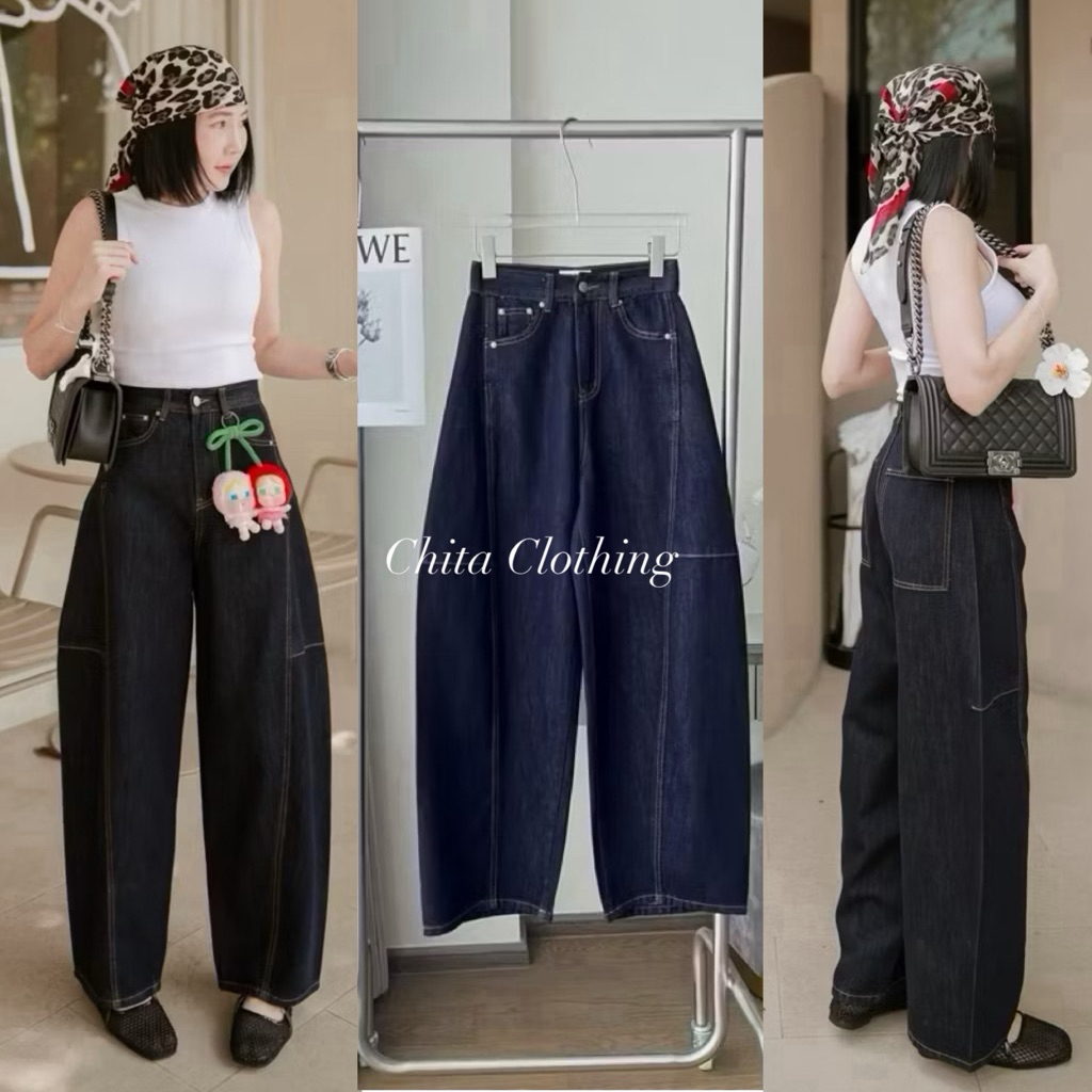 📍พร้อมส่ง📍🇰🇷FSY🇰🇷10381💌Jeans side expand •กางเกงยีนส์ทรงสวย ขาโค้งสุดฮิตเย็บแบบขยายด้านข้างพองนิดๆ
