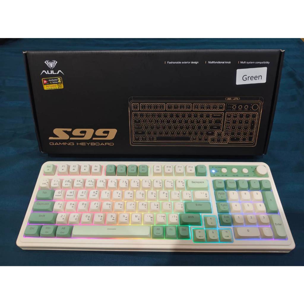 AULA S99 Tri-Mode RUBBER DOME Switch Keyboard (คีย์บอร์ดไร้สาย)