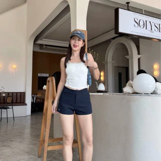 M2M (G511) กางเกงขาสั้นขอบยื่นยาว S27”ยาว11.5 ผ้าเปเป้ ปักM2M