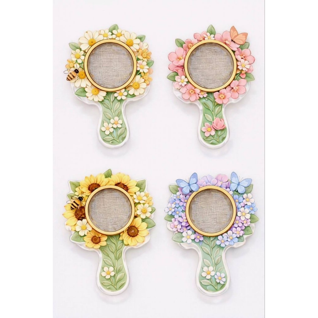 เคสตะแกรงอะคริลิคร่อนผงมัทฉะ Bloom Whisper Collection ดีไซน์ดอกไม้แสนหวาน