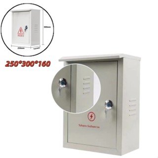 ตู้ไฟกันน้ำ กลางแจ้ง ติดผนัง ขนาด 250x300x160 มม. มีกุญแจล็อ…