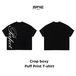 (สกรีนนูน)อัปเดตลายใหม่2*Crop boxy T-shirt เสื้อยืดทรง บ็อกซี่ รุ่น(สกรีนนูน) คอฟิต - PERFECTBRAND