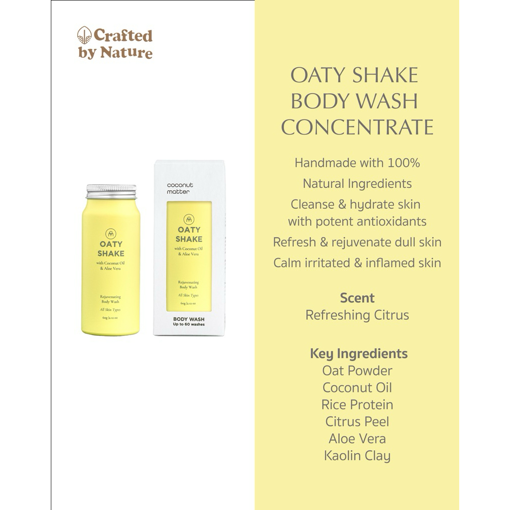 Oaty Shake Body Wash Concentrate ผลิตภัณฑ์ทำความสะอาดผิวกาย สูตรเข้มข้นจากข้าวโอ๊ต