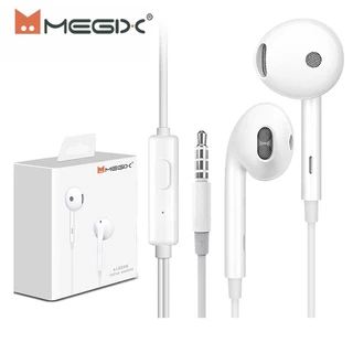 【ซื้อ 1 แถม 1】Megix หูฟัง 3.5mm มีไมโครโฟน เบสหนัก เสียงคุณภาพสูง เข้ากันได้ทุกยี่ห้อ รับประกัน 1 ปี