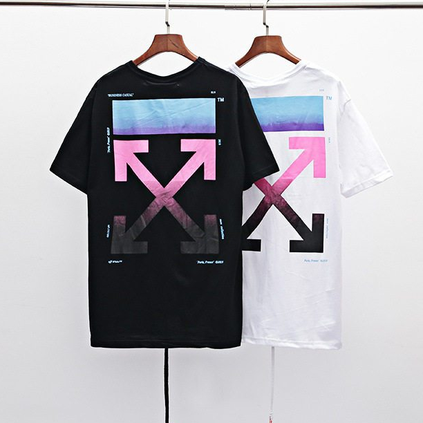 OFF WHITE New rainbow gradient arrow  T-shirt