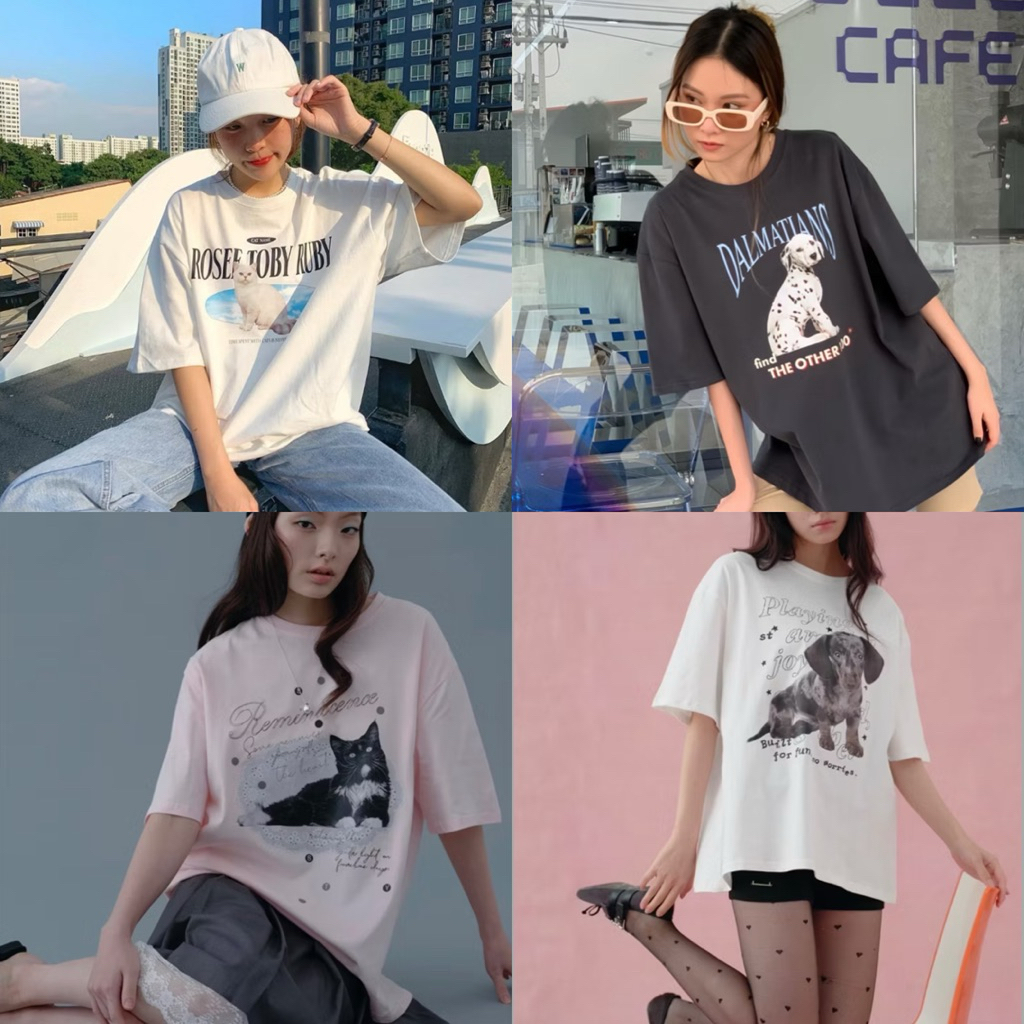 เสื้อ stylist_shop | Top มือหนึ่งแพ็คถุงจากช็อป โอเวอร์ไซด์ผ้าดีน่ารักมากค่ะ🐾🐶🐈‍⬛(ใช้โค้ด ป้ายเหลือง + ส่งฟรีได้ค่ะ)
