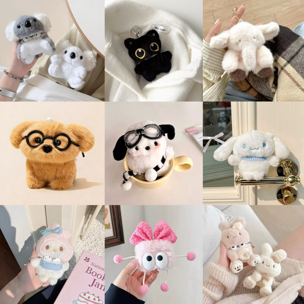 [Gen1-Pro3] พร้อมส่งในไทย🎀🧸 A4S92 เคสหูฟัง For AirPods case เคสแอร์พอด Gen2,3,4,Pro เคสหมา เคสตุ๊กตา เคสขนฟู ชินนาม่อน