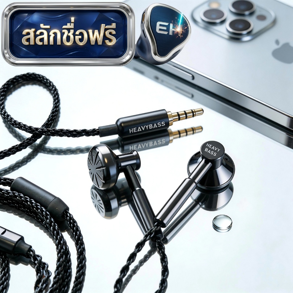 [สลักชื่อฟรี] หูฟัง Earbud รุ่น 3800 S ไมค์เทพ เบสหนัก 3.5mm / Type-C - Elite BASS